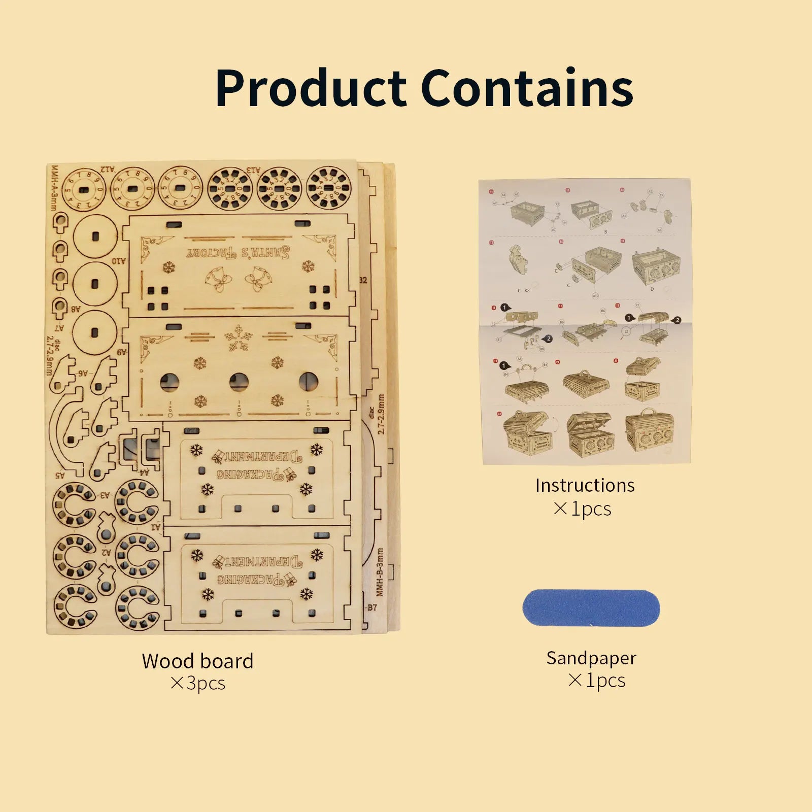 3D Wooden Puzzle DIY Treasure Box Model Kits &ndash; Brain Teaser