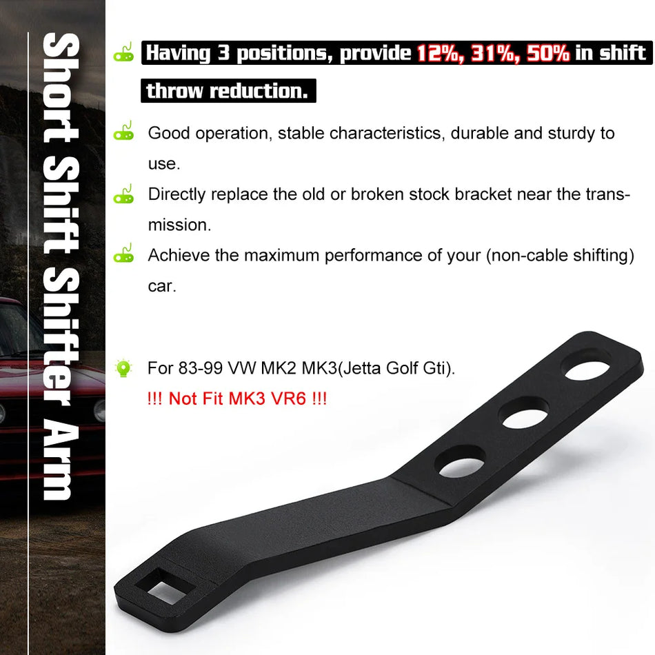 Gearskifter Sæt til Volkswagen Jetta Golf 1983-1999 med Tre Positioner Jernbeslag og Justerbar Udkast