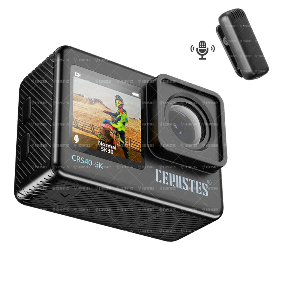 CERASTES Action Camera &ndash; 5K Ultra HD with Dual Screen CRS40-5K - A / 128G