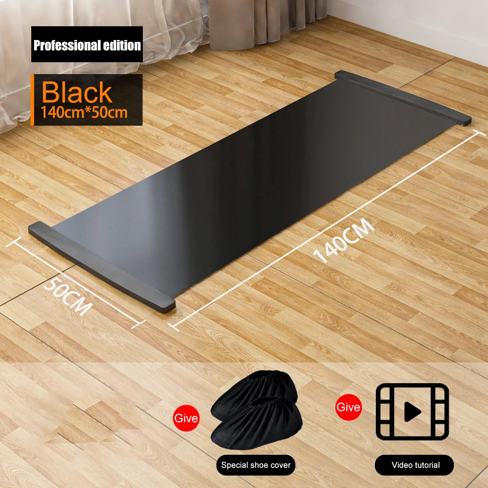 140cm Multifunctional Yoga Sliding Mat &ndash; Versatile Indoor Fitness Training Board 140cm Black