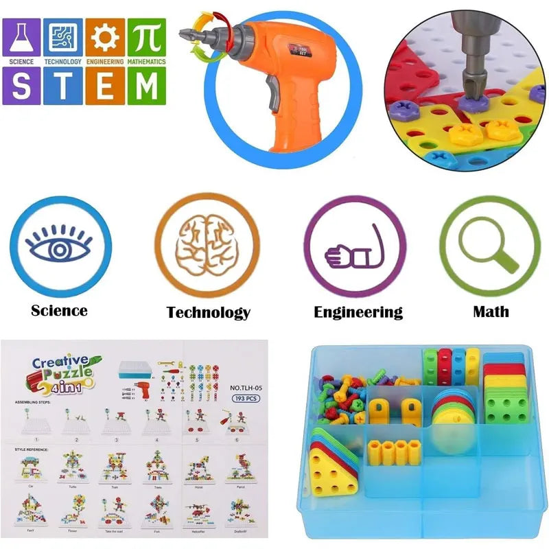 STEM Drill And Build Kit &ndash; Educational Building Set