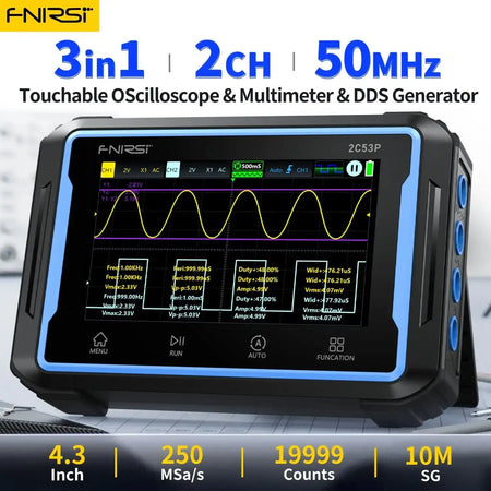 FNIRSI 2C53P 50MHz 3 In 1 Touch Screen Scope And Meter