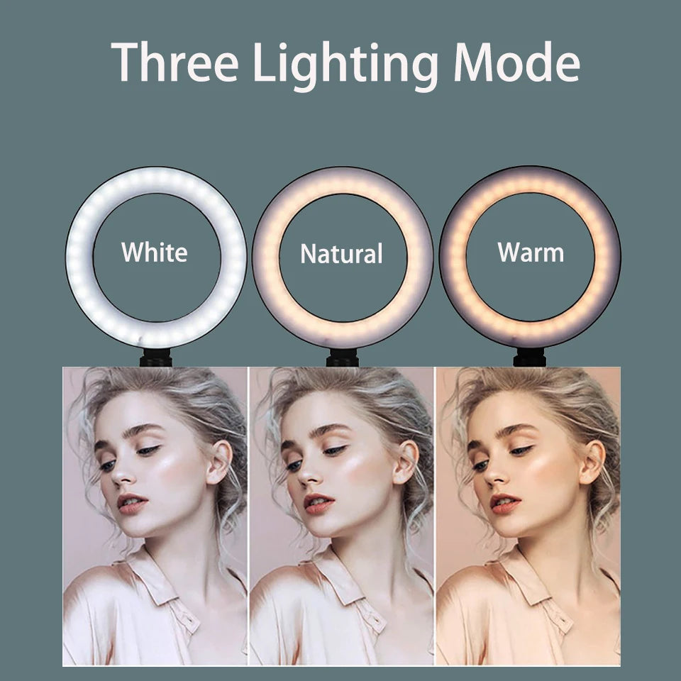 ERIKOLE 6-inch Bi-Color LED Ring Light with Tripod for Photography and Selfies