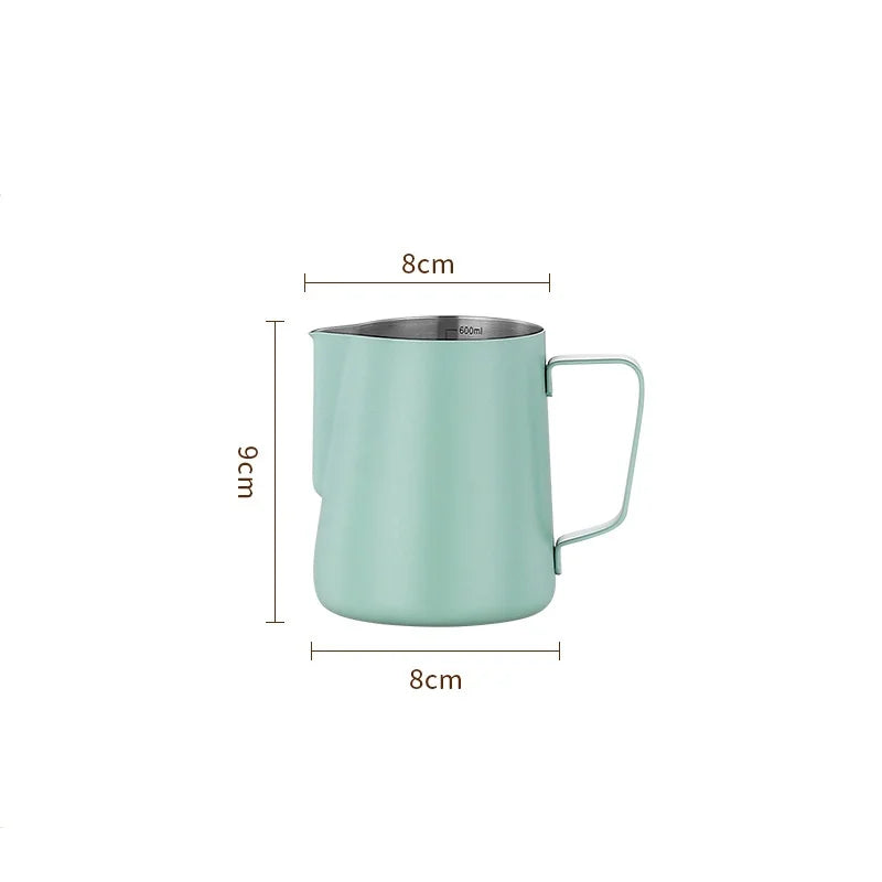 WUWANLI Stainless Steel Milk Frothing Pitcher &ndash; Precision Measurement for Perfect Latte Art 350ML Light Green