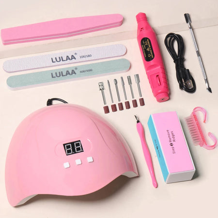 YIKOOLIN Pro Nail Art Kit With LED UV Lamp &ndash; Fast Curing Set-143