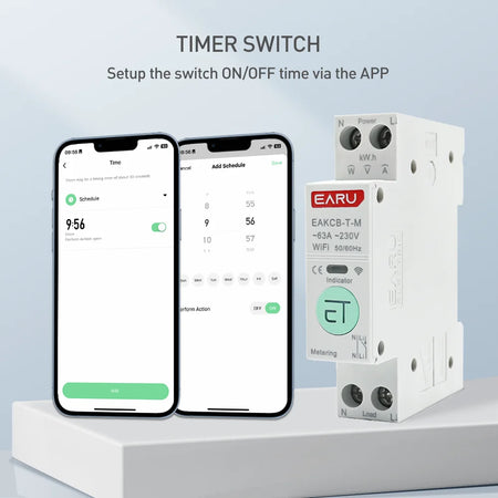 Tuya WiFi Zigbee Smart Circuit Breaker 1P+N 63A with Energy Monitoring and Voice Control