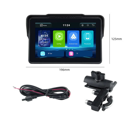EKIY 7 Inch Portable Motorcycle Dashboard GPS &ndash; Waterproof IPX7 Display with Android Auto M4 / None