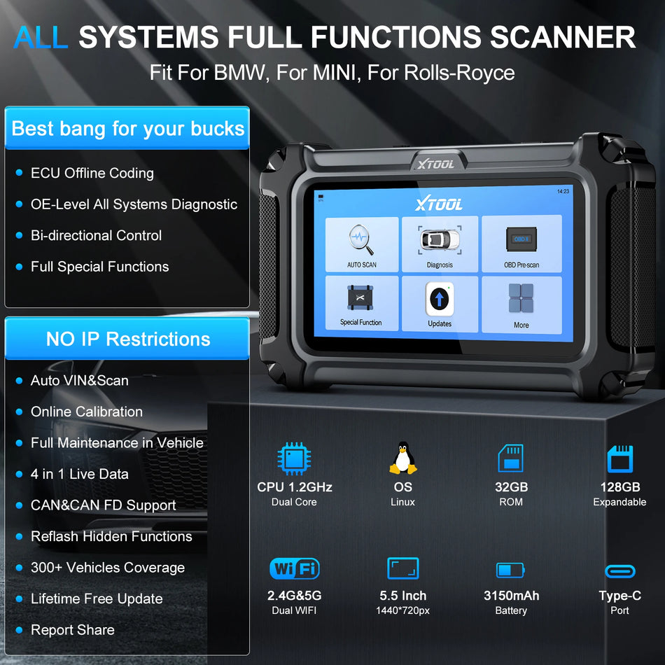 Diagnosetool IP500 für BMW bidirektionale Vollsystem-OBD2-Scanner