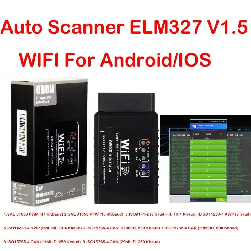 OBD2 WIFI ELM327 V1.5 Scanner &ndash; Wireless OBD II Code Reader
