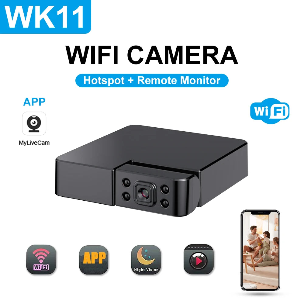 LNZON WK11 Mini WiFi Camera &ndash; Wireless HD Night Vision Wifi Cam / Plus 32GB Card
