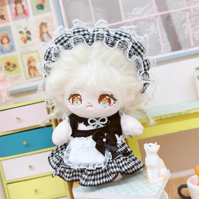 🟠 10cm χαριτωμένο μαύρο lolita φόρεμα κοστούμι Plush Idol Doll kawaii μαλακό γεμιστό βαμβάκι κούκλα diy ρούχα αξεσουάρ για girl collection δώρο