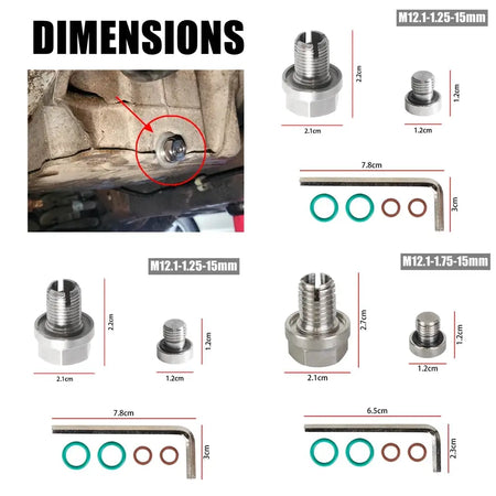 M12.1x1.25/1.5/1.75 M14.1 M16.1 M18.1x 15mm Oil Drain Plug Oversize Piggyback Self Tapping Oil Pan Thread Repair Kit by InterCyprus Trading Ltd