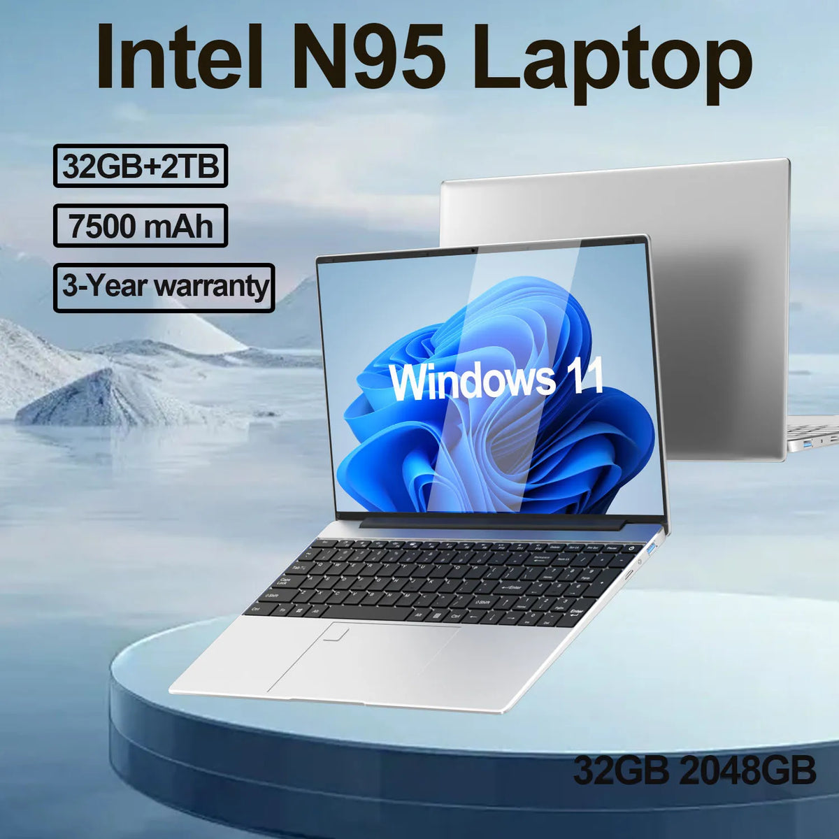 Intel N95 15.6 Inch Portable Laptop &ndash; Long Battery Life and High Performance