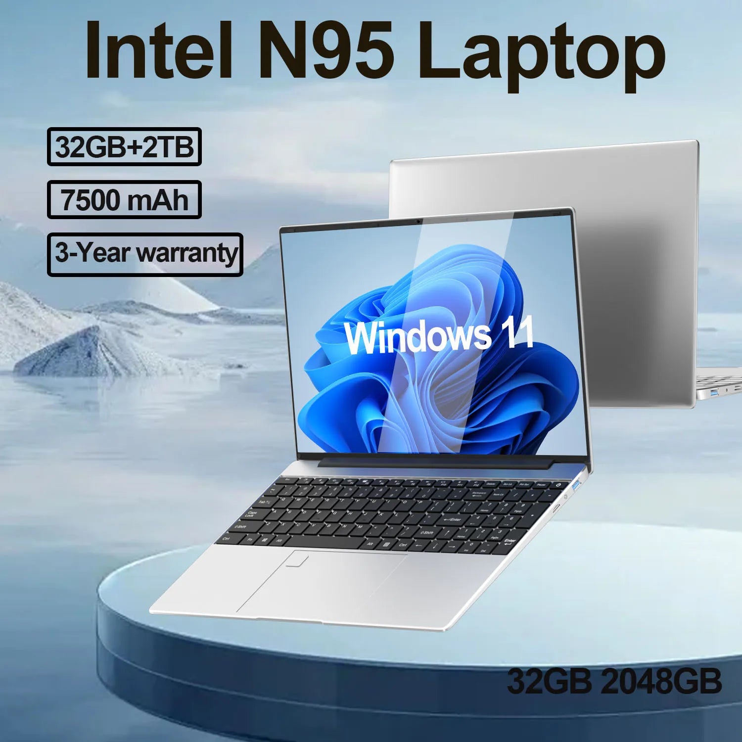 Intel N95 15.6 Inch Portable Laptop &ndash; Long Battery Life and High Performance