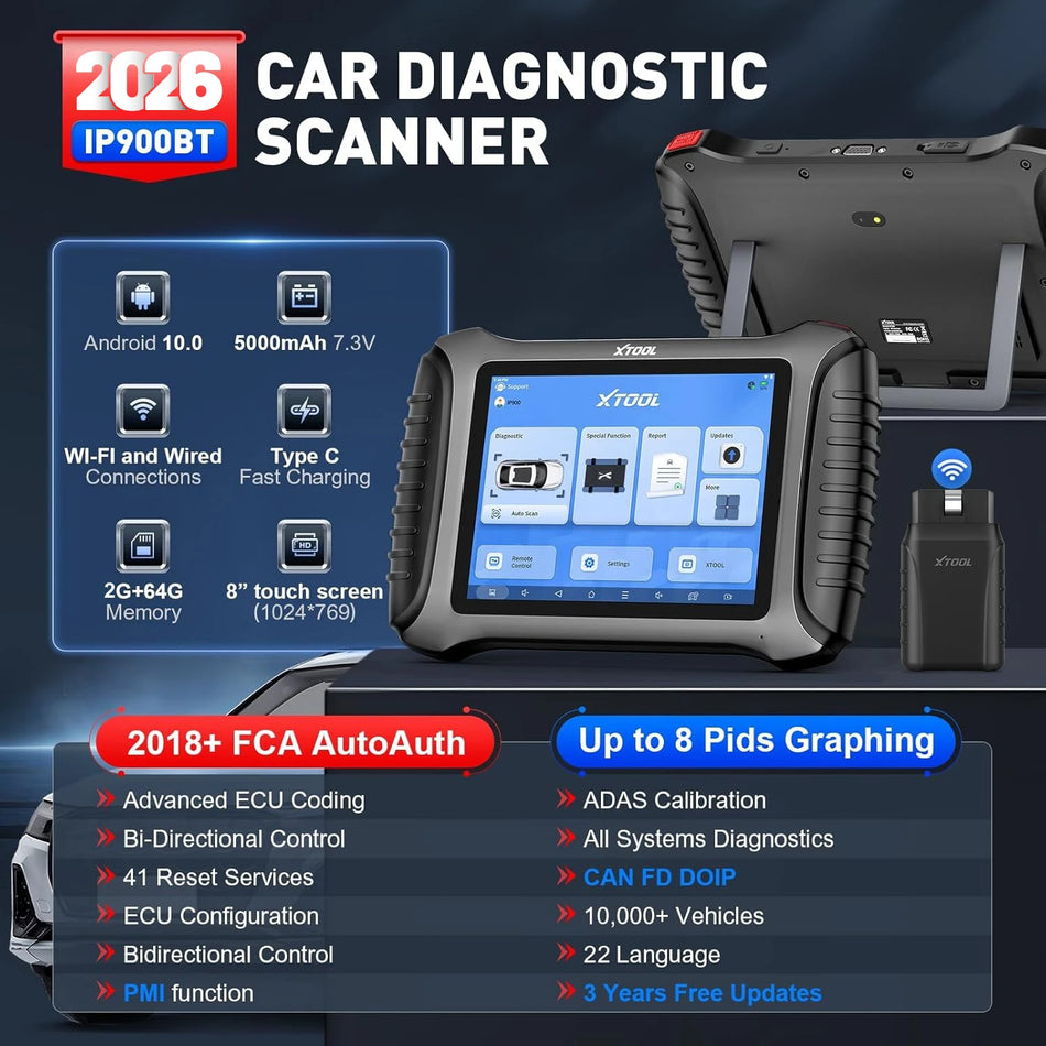 Bluetooth-Diagnosetool für FCA D8W IP900BT ECU-Codierung Vollsystem