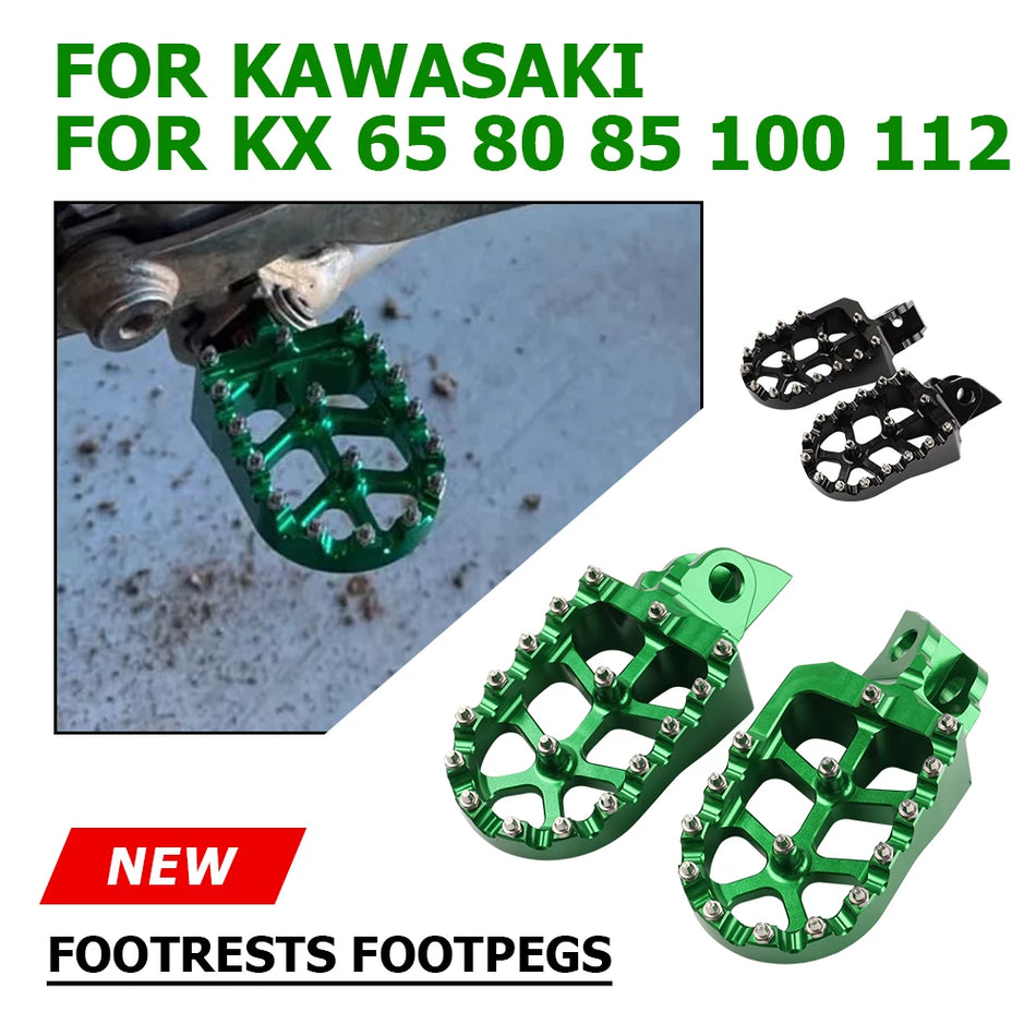 Kawasaki KX CNC Foot Pegs for KX65 KX80 KX85 KX100 KX112 Aluminum Alloy