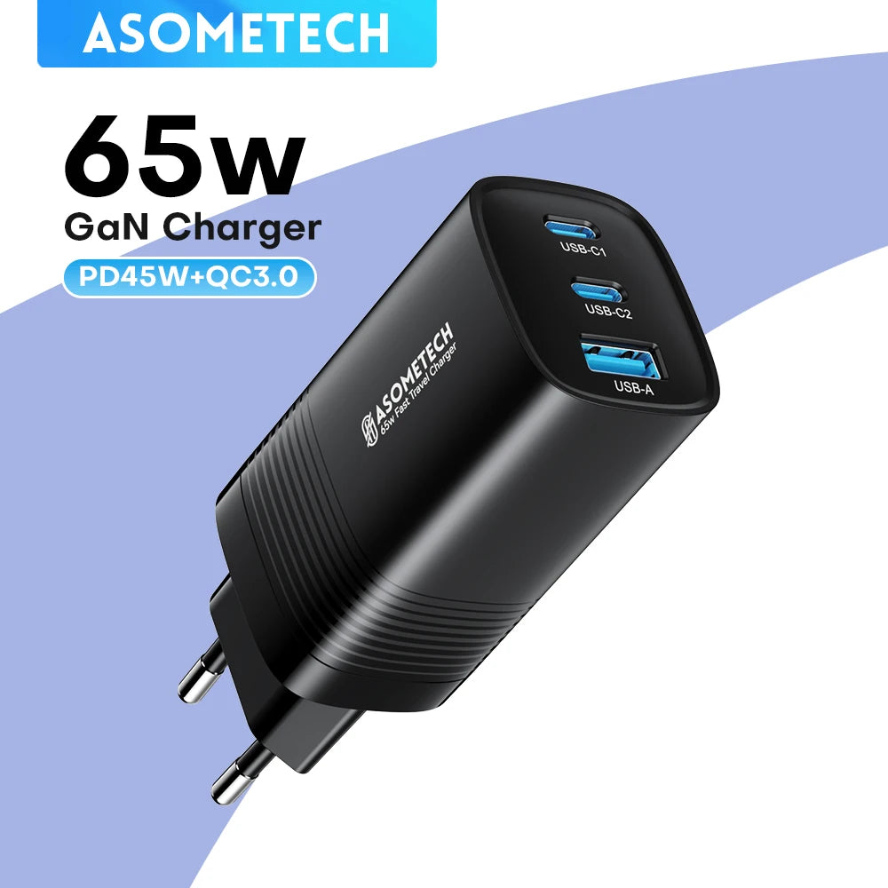 ASOMETECH 65W GaN USB C Charger &ndash; Ultra-Fast Quick Charge for All Devices
