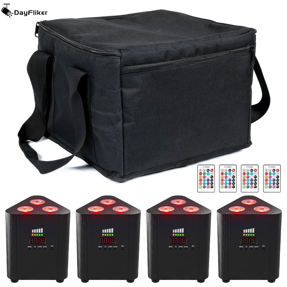 Kit de luz par inalámbrico con bolsa DMX512 estroboscópico 4 piezas 4 6 8 canales