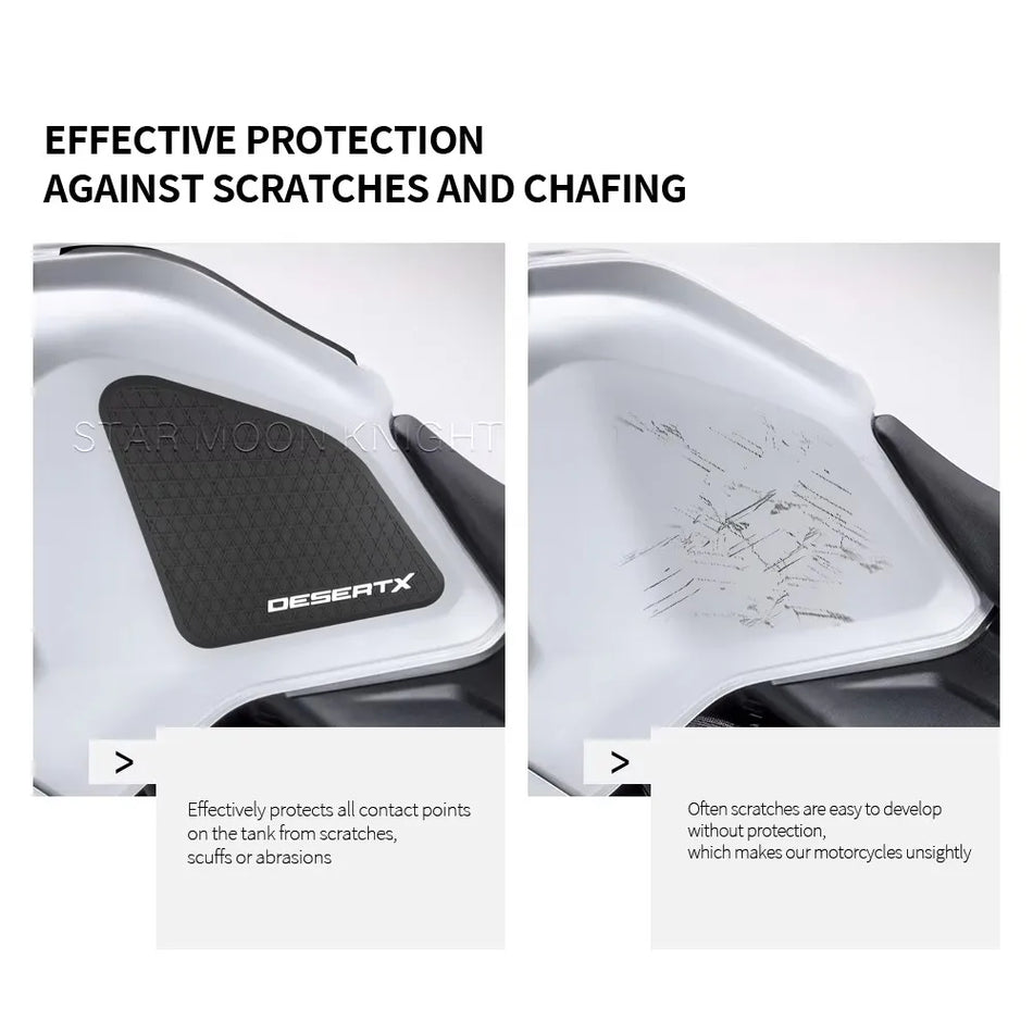 Almofadas Laterais do Depósito de Combustível Ducati Desert X com Aderência em Borracha HD, Autocolante Texturizado para Apoio de Joelhos para Desert X 2022-2024