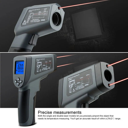 Infrared Thermometer Gun 50 to 1600C LCD Laser Pyrometer