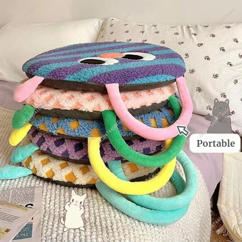 Poduszka na krzesło z pianki pamięciowej w kształcie emotikona, 38 cm, do biura i akademika