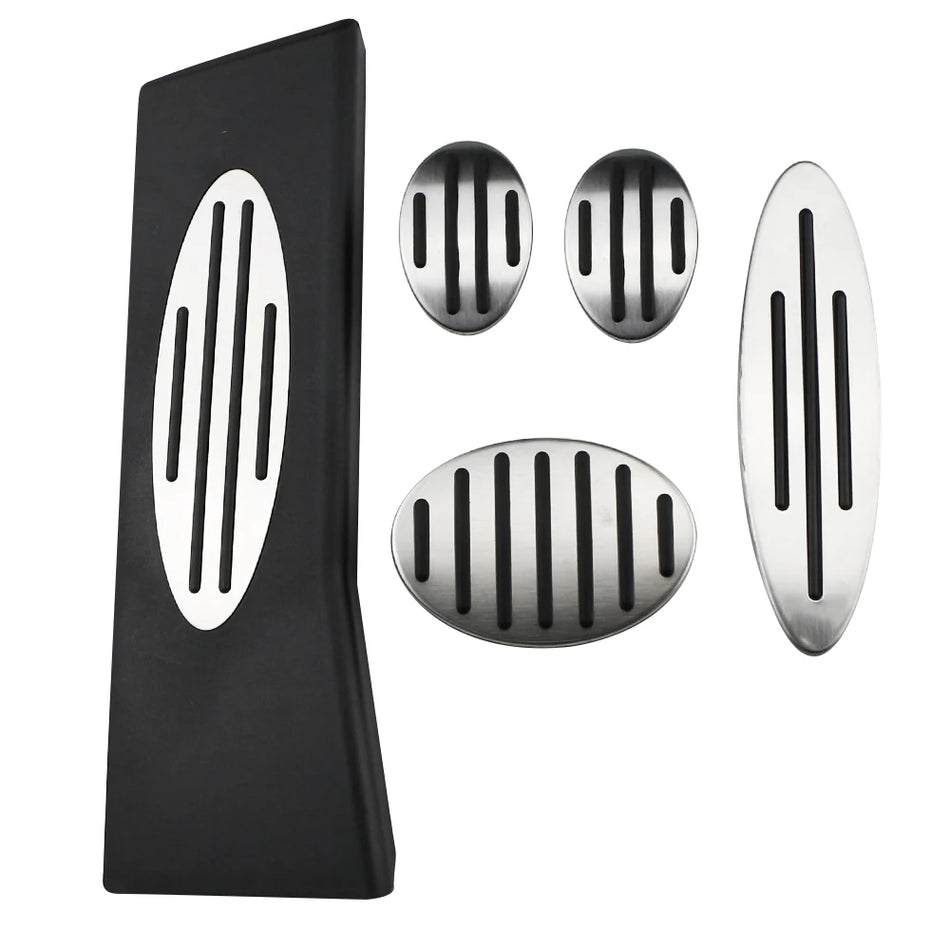 MINI Cooper Pedal Set Gas Brake Clutch with Brushed Stainless Steel and Rubber