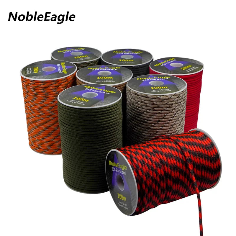 Military 550 Paracord Rope 100M 50M 31M 7 Strand 4mm Parachute Cord Outdoor Camping Survival Gear DIY Bracelet Tent Line