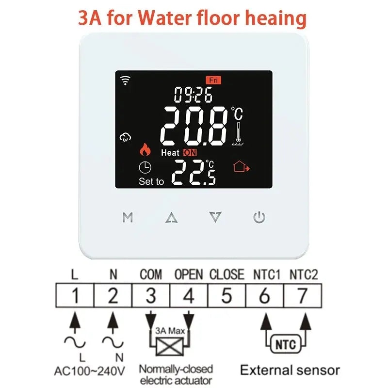 Tuya Smart Home Thermostat &ndash; WiFi Remote Floor Heating Water Heating.White