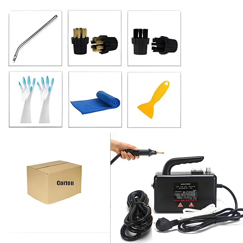 2600W Portable High Temp Steam Cleaner for Home &amp; Car Basic Black / 220 V / UK