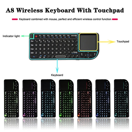 2.4G Wireless Keyboard With Touchpad &ndash; RGB Backlit Keyboard