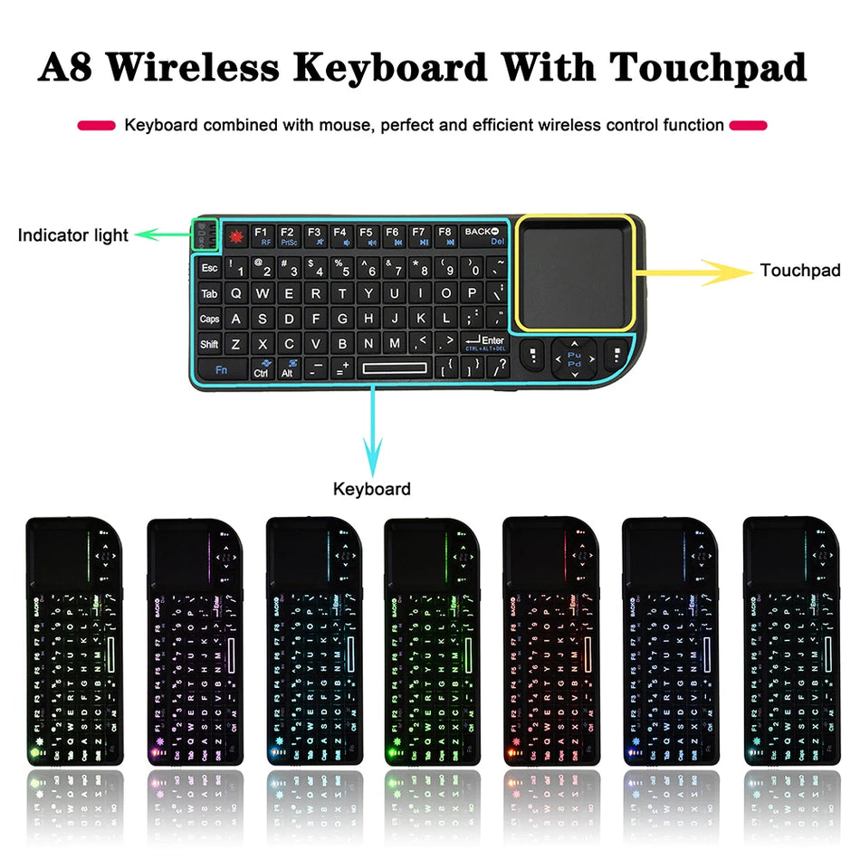 2.4G Wireless Keyboard With Touchpad &ndash; RGB Backlit Keyboard