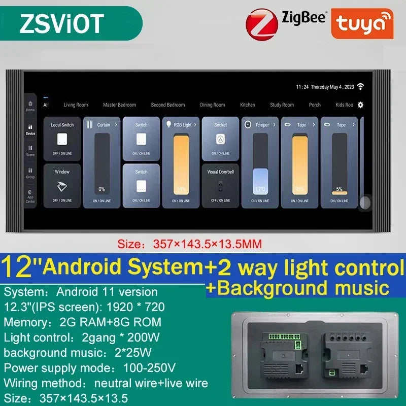 Tuya 6-12 Inch Knob Smart Hub &ndash; Built-In Zigbee Gateway 12 inches-Android
