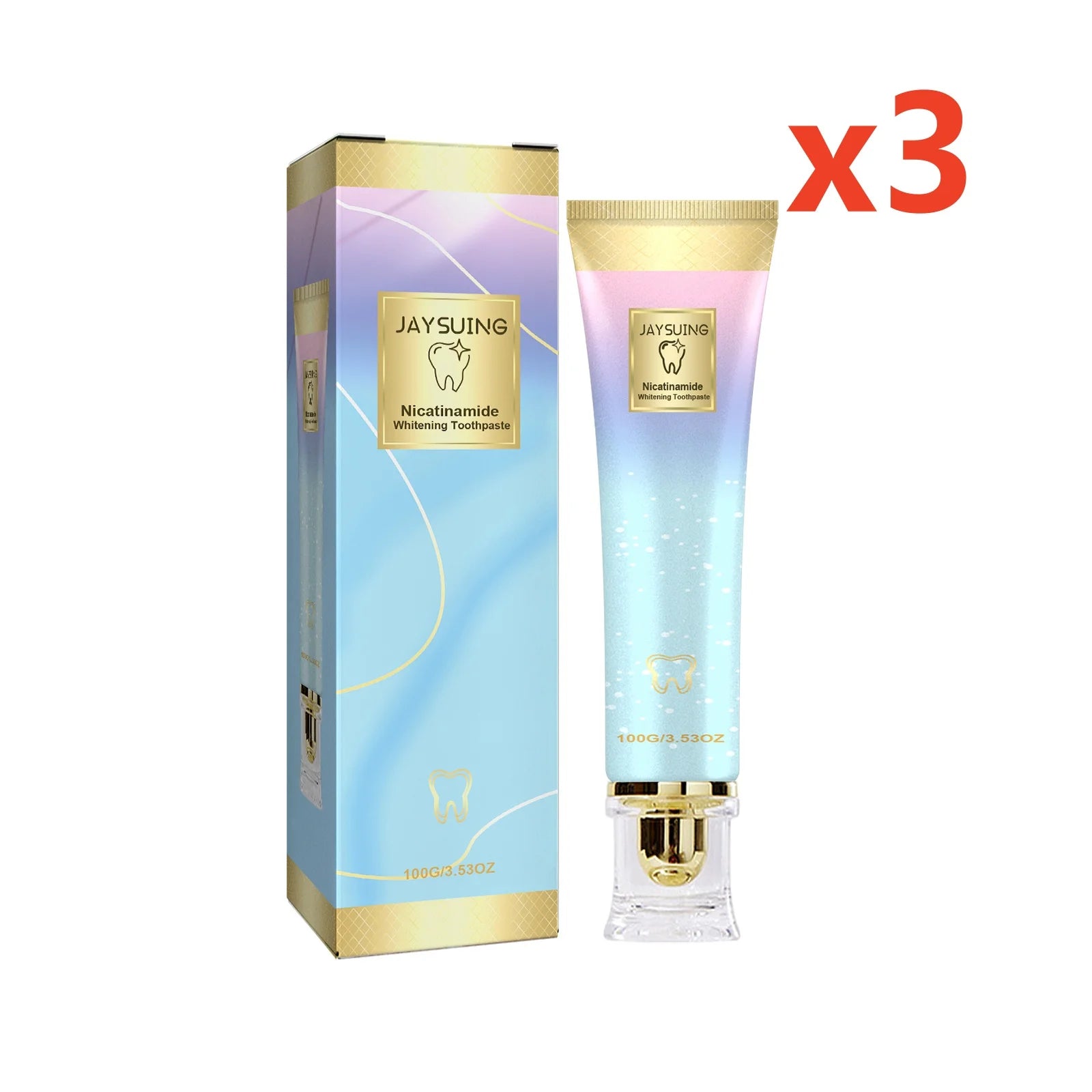 Jaysuing Niacinamide Whitening Toothpaste &ndash; Stain Removal and Sensitive Teeth Strengthening 3x100g Boxed