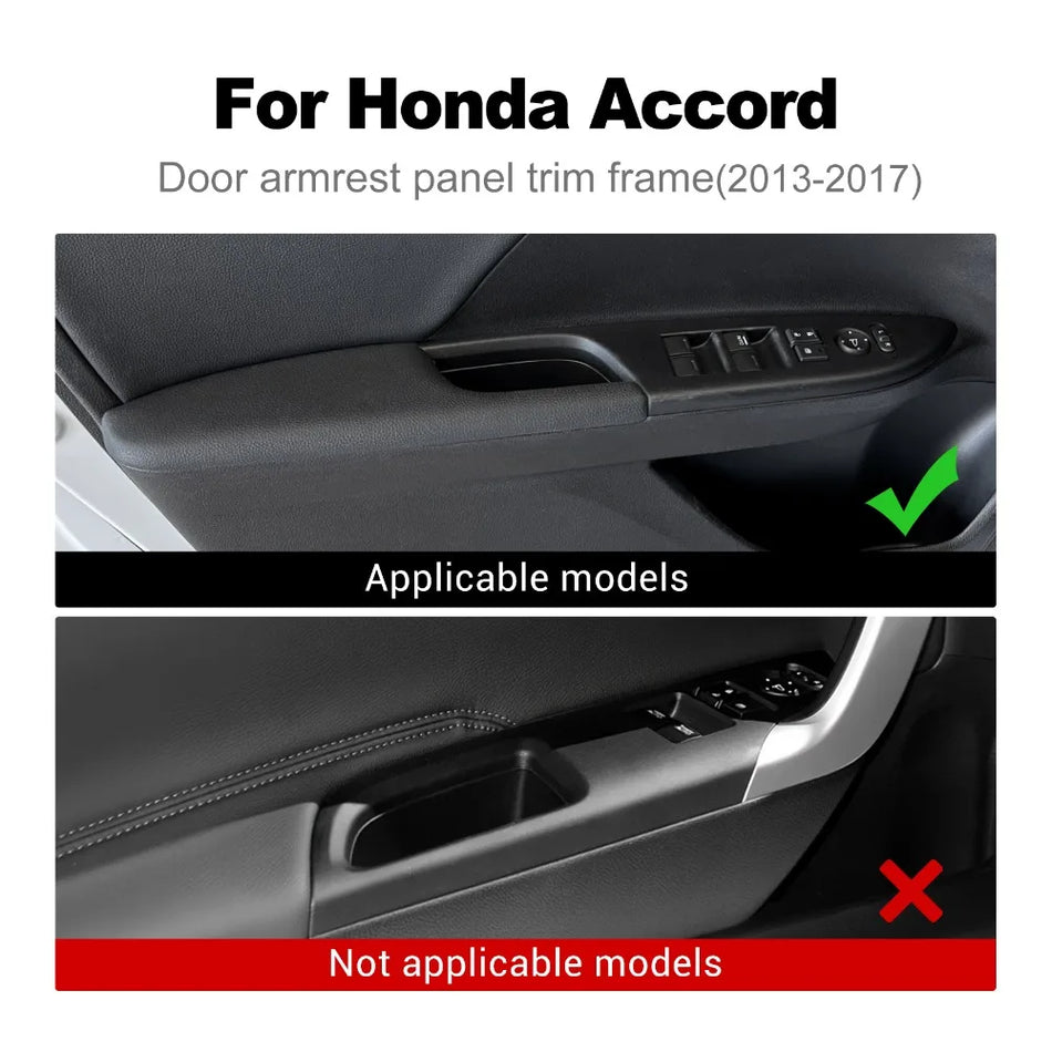 Nakładka na podłokietnik drzwi z listwą z włókna węglowego, kierownica po lewej stronie, do Honda Accord Sedan 2013 2017