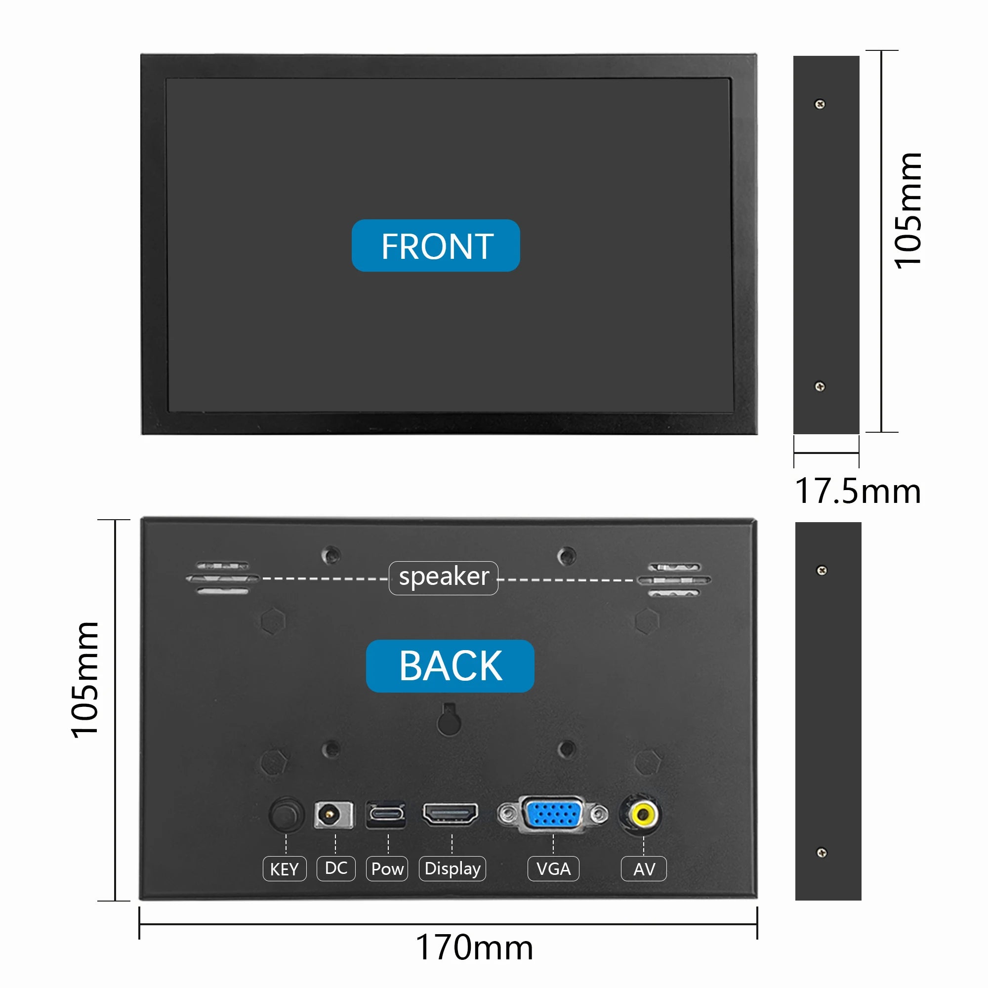 Raspberry Pi 7 Inch IPS Screen - 1024x600 HD HDMI Portable Monitor