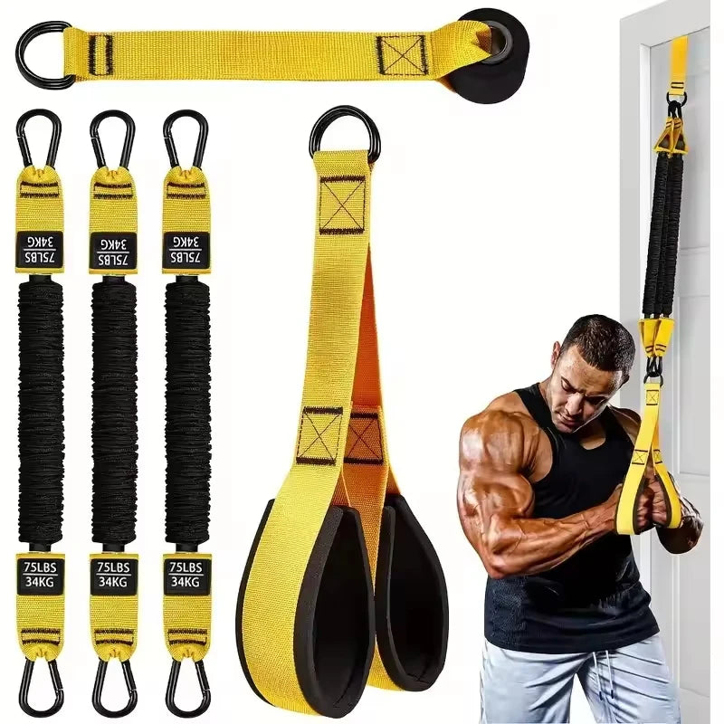 Elastic Tension Rope Fitness Belt for Home Workouts and Core Training