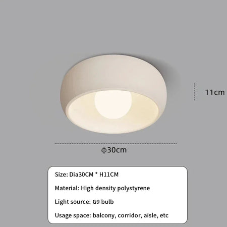 AuroraRealm Balcony LED Ceiling Lamp &ndash; Energy Efficient G9 White D30CM / White light 6000K
