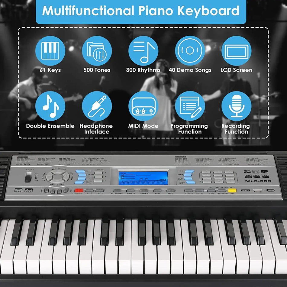 Femor 61 Key Digital Piano Keyboard With Recording Function