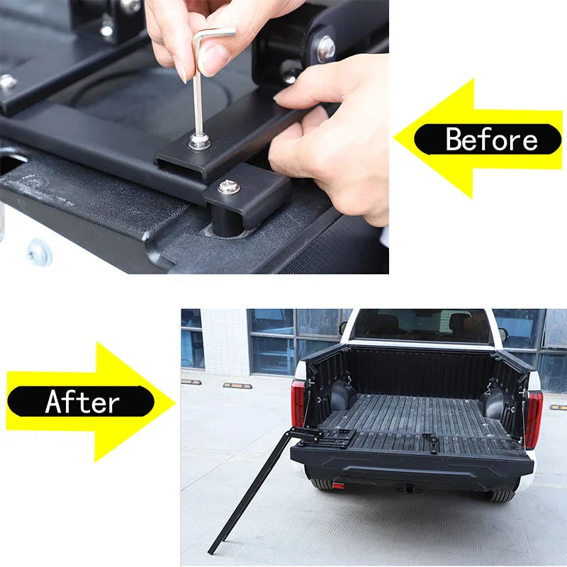 Escalera para portón trasero Toyota Tundra 2022 2025 115cm de aluminio