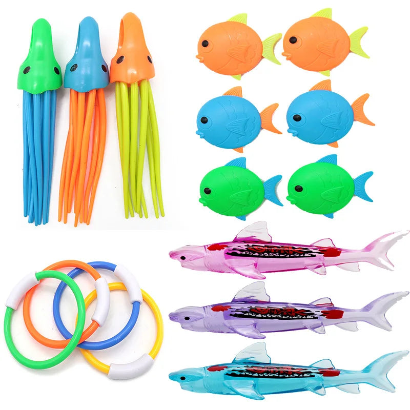 Summer Swimming Diving Toys Set - Underwater Grabbing Toys 16PCS