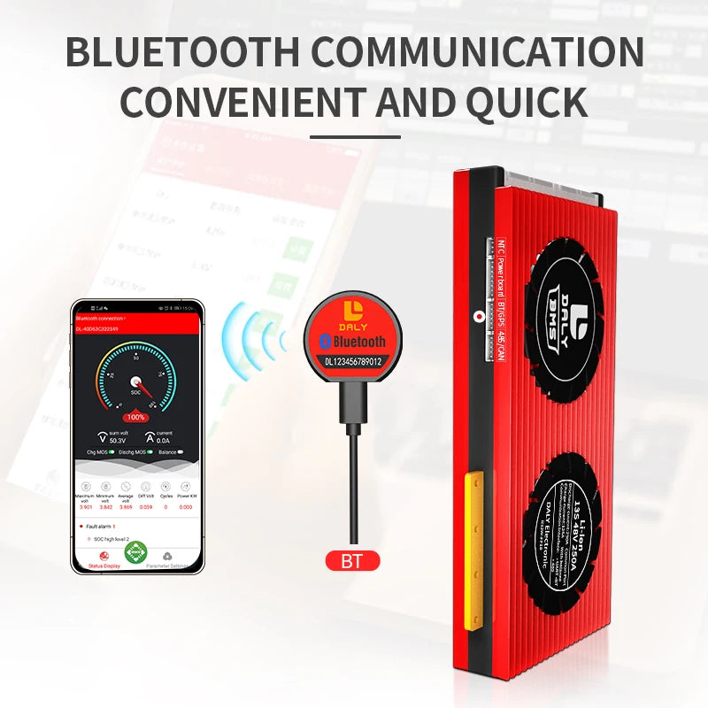 Pametni LiFePO4 BMS za 3S-24S baterijske pakete, 30A-400A, s praćenjem u stvarnom vremenu, od Tewaycell