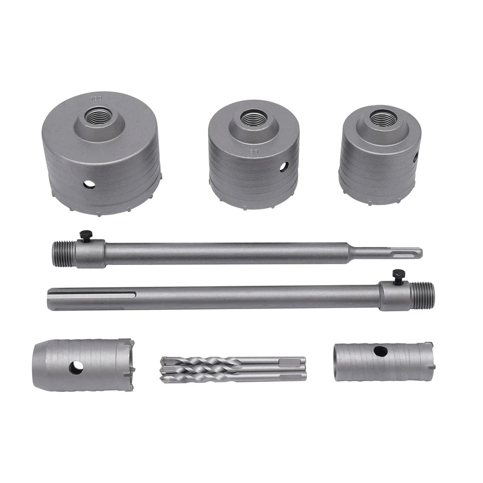 Set de burghie cu coroane pentru găuri din beton, multi-dimensiune, cărămidă de ciment