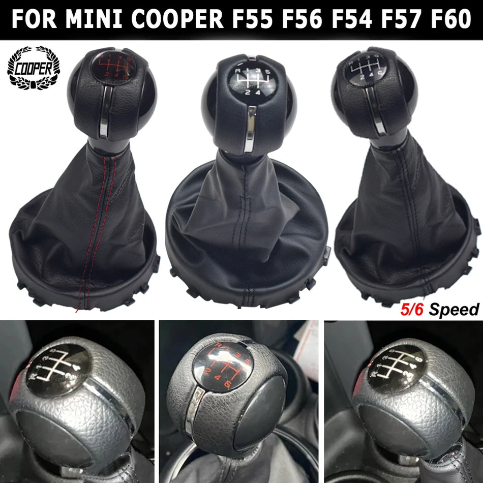 Μοχλός Ταχυτήτων Μαύρο Δέρμα Για MINI Cooper F54 F55 F56 F57 F60