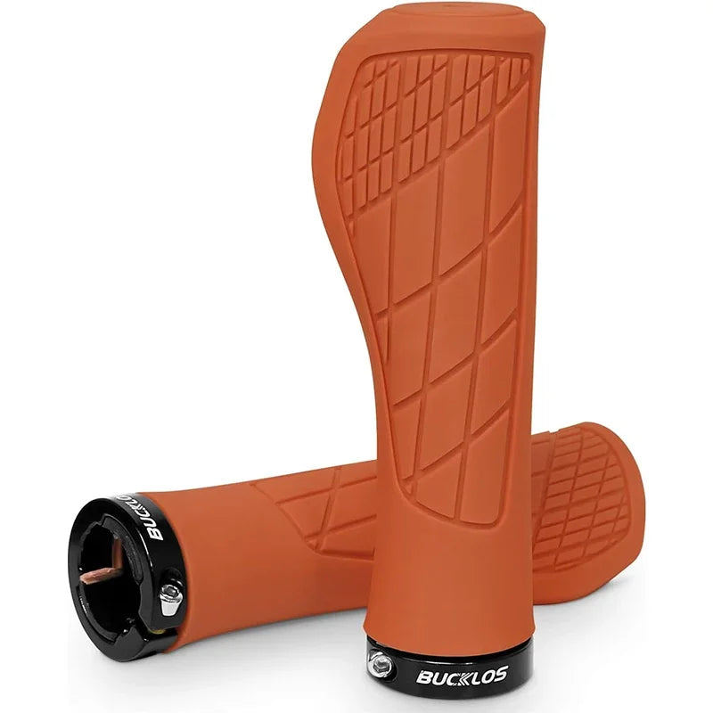 BUCKLOS Ergonomic Mountain Bike Handlebar Grips - Comfortable &amp; Durable Orange