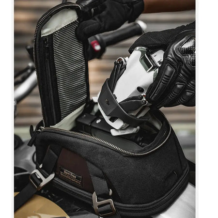 Expandable Universal Iron Material Magnetic Tank Bag Motorcycle Tank Bag Travel Front Bag Handbag Toolkit Front Bag by InterCyprus Trading Ltd