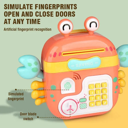 Crab Piggy Bank Toy - Music Lights For Fun Learning