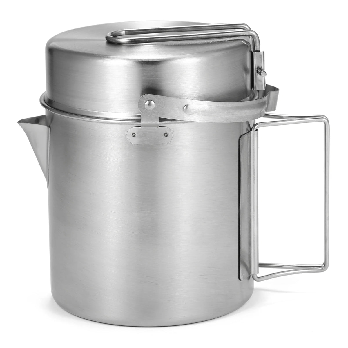Stainless Steel Camping Kettle 1L &ndash; Foldable Handle