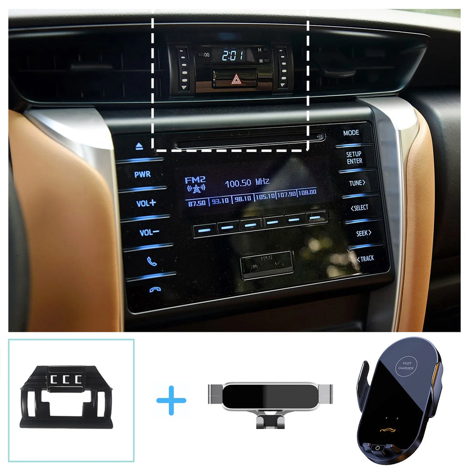 Automobilinis telefono laikiklis su belaidžiu įkrovimu Toyota Fortuner Gravity Stand