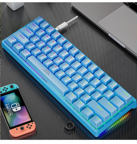 K620 Mini Gaming Keyboard &ndash; 61 Keys RGB Hotswap Type C Blue / blue switch