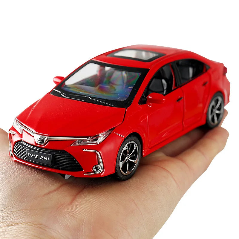 Diecast Car Model With Sound And Light Pull Back for Toyota Corolla 1:32